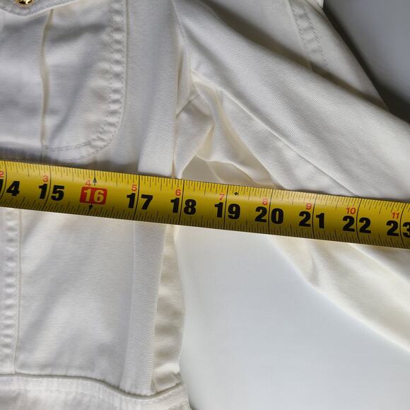 Lauren Ralph Lauren Women's Ivory Officer Utility Jacket Gold Buttons Large - Picture 8 of 10